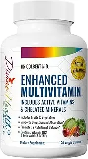 Medical Doctor Formulated Enhanced Multivitamin Plus Chelated Minerals - 120 Veggie Capsules - Active Vitamins - Fruits - Biotin - B Complex - Vegetables - MTHF - Mixed Tocotrienol & Tocopherol Mix