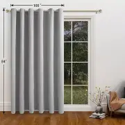 LORDTEX Thermal Insulated Blackout Curtain Fabric Window Panel 100" by 84" GREY