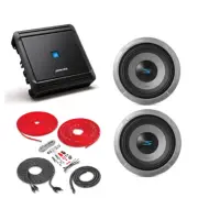 Pair (2) Alpine S2-W8D2 300W RMS 8" Dual 2-ohm Subwoofer + Amplifier and Amp Kit
