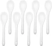AceElite Teaspoons 8 Pieces Ceramic, Espresso Spoon Set for Coffee, Tea, Yogurt, Ice Cream and Desserts, White Dessert spoons Dishwasher Safe, 4.7 inch