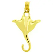 14K Gold Stingray Pendant