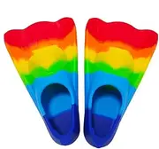 Kids Flippers | Bright Rainbow Silicone Training Fins Bodyboarding Fins - Short Youth Kids Snorkel Fins, Toddler Flippers for Children Beginners, Swim Skills