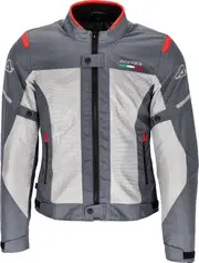 Acerbis Ruby, textile jacket waterproof women , color: Grey/Light Grey/Red , size: M