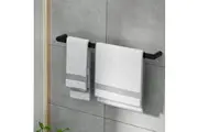 Towel Rail Rack Holder Single 600mm Wall Mounted Stainless Steel Black