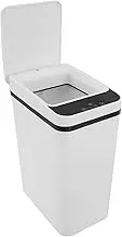 Smart Trash Can Touchless Garbage Can Infrared Motion Sensor Kitchen Garbage Can Intelligent Bathroom Trash Can Plastic Rectangle Trash Bin with Lid for Home Office Kitchen Bathroom(white,12L)
