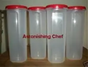 TUPPERWARE MODULAR MATES ROUND #4 SET RED 4 CONTAINERS
