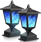 Solar Post Flame Light Outdoor Deck Fence Cap LED Light Waterproof 4X4 5X5 6X6
