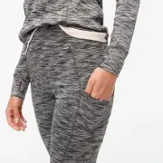 J Crew Athletic Leggings Cropped Space-dyed Pants Side Pocket Women Large Black