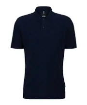 checkerboard-knit polo shirt S,XS,M,XXL Black