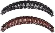 2Pack One Black And One Brown Tort Banana Clips Fish Clips Combs Tool Vintage Clincher for Thick Curly Hair Accessories Long Hair Clips Comb Fish Grip Slide Hair Clips, Clips and Barrettes