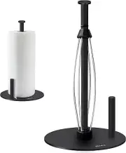 Black Paper Towel Holder Countertop, Paper Towel Dispenser Standing Weighted Bas
