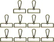 uxcell 10pcs Metal D Ring Lobster Claw Clasps 2.01" (51mm) Zinc Alloy 360 Degree Swivel Trigger Push Gate Snap Hooks for Keychains Jewelry Strap DIY Crafts, Bronze