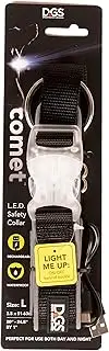 Dog Gone Smart Pet Products Rechargeable LED Light Up Comet Dog Collar, Black, Medium, 16"-20", Model Number: DGSLGUC4119