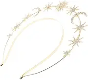 [Minkissy] Unique Goddess Headwear Virgin Headband Moon Star Decor Versatile Party Accessory Secure Fit for -day Wear