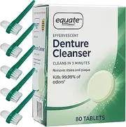 Equate Denture Cleanser and 5 Denture Brushes Individually Wrapped Bundle