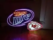 Kansas City Chiefs Beer 20"x16" Neon Sign Lamp Artwork Wall Bar Display Glass AL