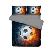 Soccer Football Quilt Doona Cover Set King Size