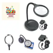 DeskBrite300 COB LED Lighted 2x Aspheric Magnifier & Desk Lamp with 5x Spot L...
