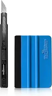 TECKWRAP Vehicle Vinyl Wrap Window Tint Film Tool Kit Include 4 Inch Felt Edge Squeegee, Retractable Utility Knife with Snap-Off Blades for Car Installation TM-CW03