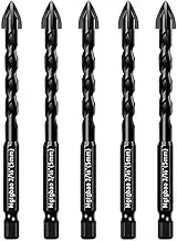 Larouoba 5pc 5MM Masonry Drill Bits, 3/16” Concrete Drill Bit Set for Tile,Brick, Plastic and Wood,Tungsten Carbide Tip Best for Wall Mirror and Ceramic Tile.