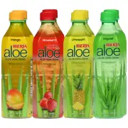 Aloe Vera Drink with Pure Aloe Pulp, Variety, (Pack of 8) 2 X Original, 2 X Mang