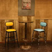 在飛比找蝦皮商城精選優惠-工業風酒吧桌高吧椅 復古高腳桌高腳椅組合 歐式吧臺椅吧桌高腳