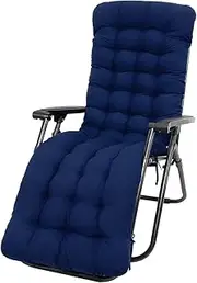 Sun Lounger Cushion Pad Replacement - Soft Sunbed Cushion With Non-Slip Top Cover and Ties for Garden Patio Beach High Back Chair Relaxer (No Chair) (B)