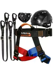 Fusion Climb Tactical Edition Adults Commercial ZipLineKit Harness Yellow Helmet