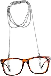 [TENDYCOCO] Non Eyeglass Chain Sunglasses Chain Silver Glasses Strap Pearl Glasses Chain Sunglasses Sports Eyeglass Strap Men Sunglasses Neck Cord Mens Chain Cord for Glasses Eye Glasses Chain