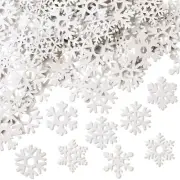 300Pcs Christmas Snowflakes Wood Slices Embellishments Ornaments for Winter Xmas