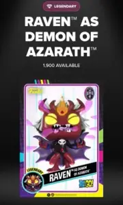 Funko Pop! Raven as Demon of Azarath Teen Titans GoDigital NFT Redeem PRESALE