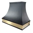 Blackish Stainless Steel Custom Range Vent Hood kitchen Canopy with Matt gold