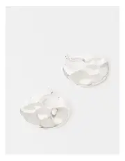 [Basque] Hammered Hoop Earrings in Silver