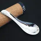 Pure 999 Fine Silver Spoon Healthy Dinnerware Lotus Fish Small Soup Spoon