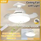 48W E27 LED Ceiling Fan with Light Remote Control Dimmable Bedroom Living Room