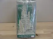 NEW DEPARTMENT 56 VILLAGE FROSTED ZIG ZAG TREES SET OF 3