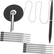 SECFOU 1 Set Business Signature Pen with Chain Design Ergonomic Desk Fixed Pen for Office Bank Hotel Stylish Multi Function Writing Accessory for Signature Decoration