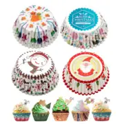 100x Christmas Paper Cupcake Cases Muffin Baking Cake Cup Liner Party Xmas Decor