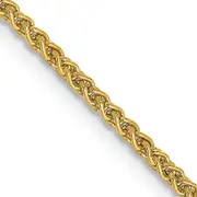 14K Yellow Gold 30 Inch 1.55mm Semi-Solid Wheat With Lobster Clasp Chain