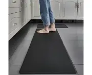 45*75CM Waterproof PVC Kitchen Mat Entrance Door Bathroom Mat PU Leather Bedside Floor Rug Non-slip Kitchen Rug