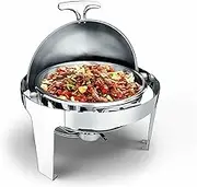 Stainless Steel Chafing Dish, Food Warmer Chafing Dish Hotel Cafeteria Warm Food with 180° Hinged Lid and Anti-Scalding Handles Energy Efficient~