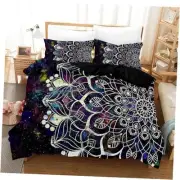 Bohemian Mandala Duvet Cover Set Size, Colorful Galaxy Outer Space Queen Style9