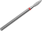 STALEKS PRO - Diamond Bit - Flame (Red Ring) I Attachment for Nail Cutters I Bits for Apparative Manicures and Pedicures I Grinding Attachment for Electric Grinders I Nail Drill Bit (FA10R023/10)