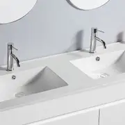 Vellena 1500mm PVC Water Proof Matte White Wall Hung Bathroom Vanity Double Poly Marble Basin
