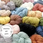merino art yarn, 100g chunky coloured wool, roving fibre macrame knit crochet