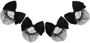MUCKLILY Spring Clip Butterfly Head Flower Hair Nets for Women Bun Bow Bun Hair Nets Cover Elastic Mesh