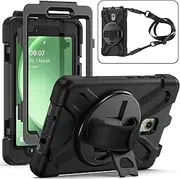 [rantice] Samsung Galaxy Tab Active5/Active 3 8.0 Case, with 360 Stand, Handle Hand Strap & Shoulder Strap for Galaxy Tab Active5 8"" 2024 X300/X306B, Active3 8"" 2020 T570/T575/T577 (Black)