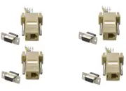 4 Pack DB9 Female RS232 to RJ11 RJ12 6P6C 6 Wires Telephone Modular Adapter