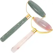 Facial Massaging Tool 2pcs Jade Roller for Women Natural Stone Massage Rejuvenate Skin Portable and Comfortable