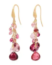 Marco Bicego 18K Yellow Gold Paradise Multi Strand Pink Tourmaline Earrings